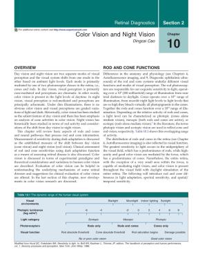 Color Vision and Night Vision Chapter Dingcai Cao 10