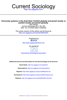 Hanafi – University Systems in the Arab East