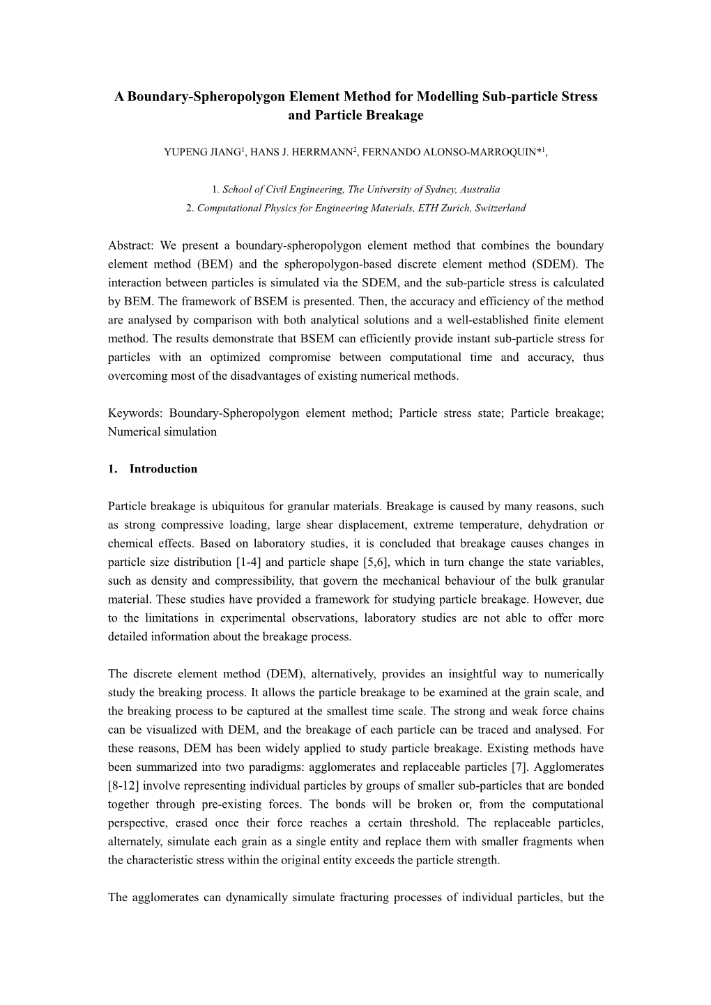 A Boundary-Spheropolygon Element Method for Modelling Sub-Particle Stress and Particle Breakage