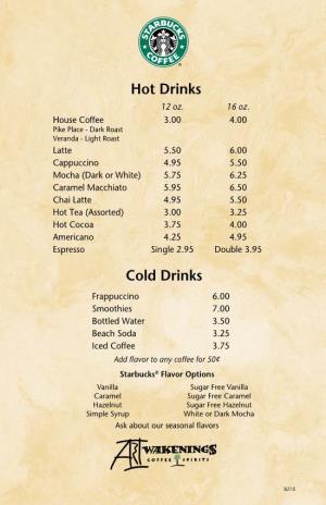 Hot Drinks Cold Drinks