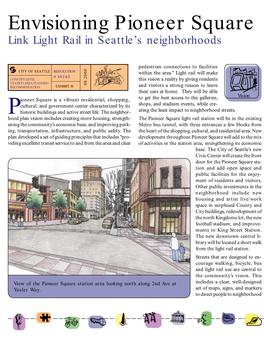 Envisioning Pioneer Square Link Light Rail in Seattle’S Neighborhoods