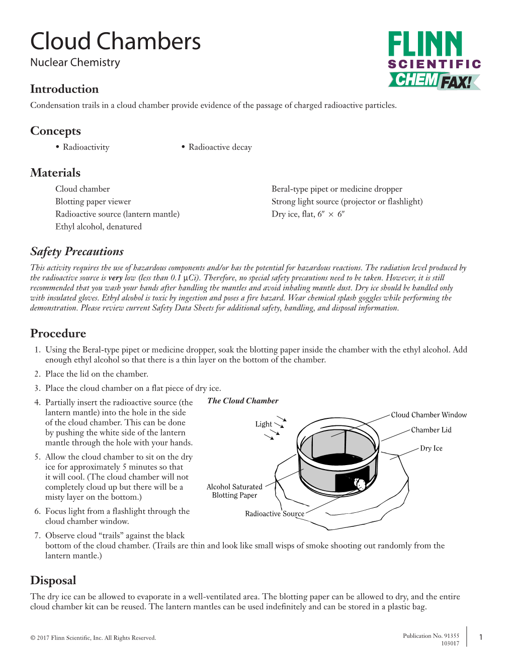 Cloud Chambers Nuclear Chemistry SCIENTIFIC