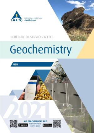SCHEDULE of SERVICES & FEES Geochemistry