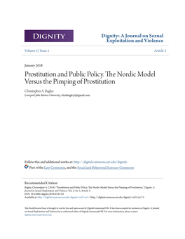 Prostitution and Public Policy. the Nordic Model