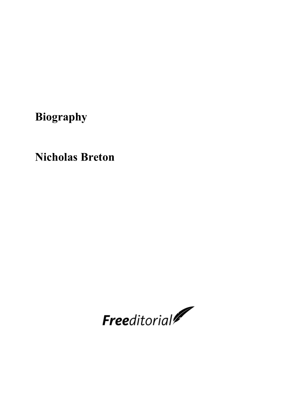 Biography Nicholas Breton