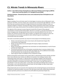 C1. Nitrate Trends in Minnesota Rivers