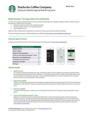 Starbucks Mobile Apps and Mobile Payment