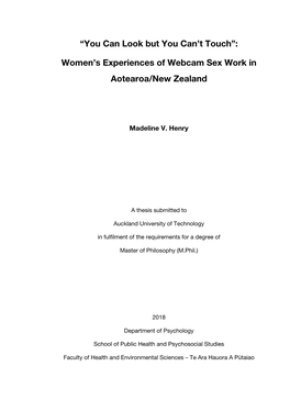 Women's Experiences of Webcam Sex Work in Aotearoa/New Zealand