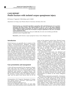 Penile Fracture with Isolated Corpus Spongiosum Injury