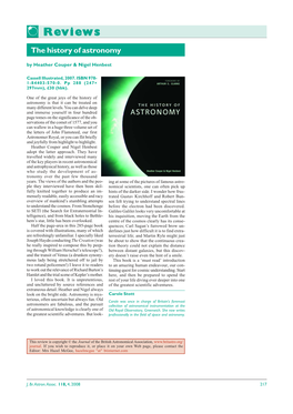 Reviews the History of Astronomy