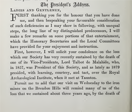The President's Address, Part I, Volume 29, (1883)