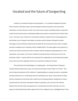 Vocaloid and the Future of Songwriting