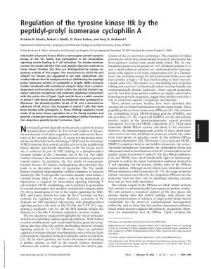 Regulation of the Tyrosine Kinase Itk by the Peptidyl-Prolyl Isomerase Cyclophilin A