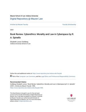 Book Review. Cyberethics: Morality and Law in Cyberspace by R. A. Spinello