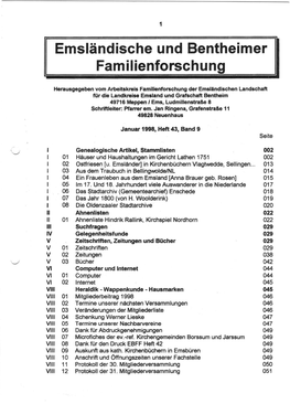 Emslandische Und Bentheimer Familienforschung �II
