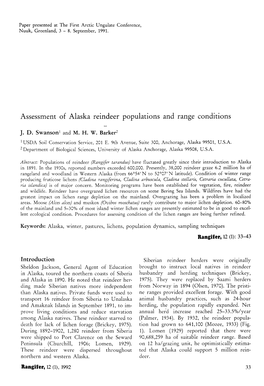 Assessment of Alaska Reindeer Populations and Range Conditions