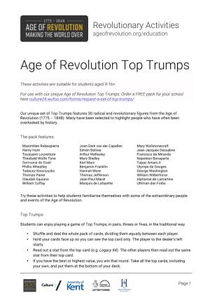 Age of Revolution Top Trumps