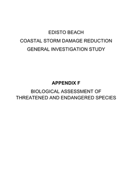 Appendix F Biological Assessment of Threatened and Endangered Species