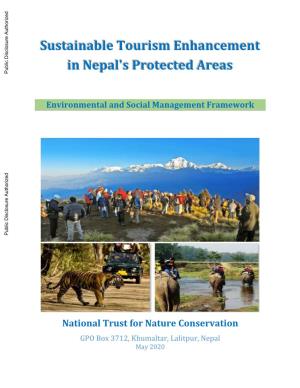 Sustainable Tourism Enhancement in Nepal's Protected Areas Public Disclosure Authorized