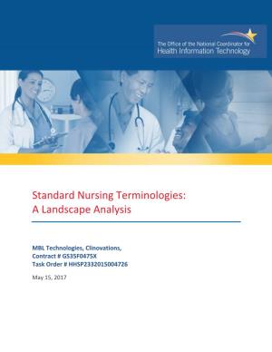 Standard Nursing Terminologies: a Landscape Analysis