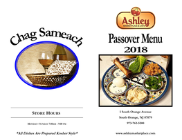 Passover Menu