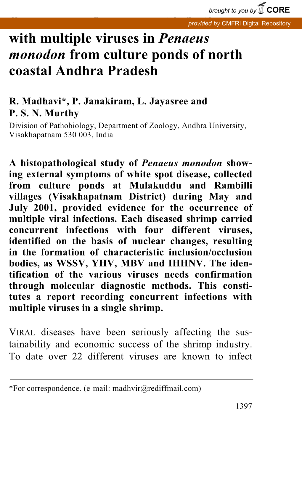 Occurrence of Concurrent Infections with Multiple Viruses In