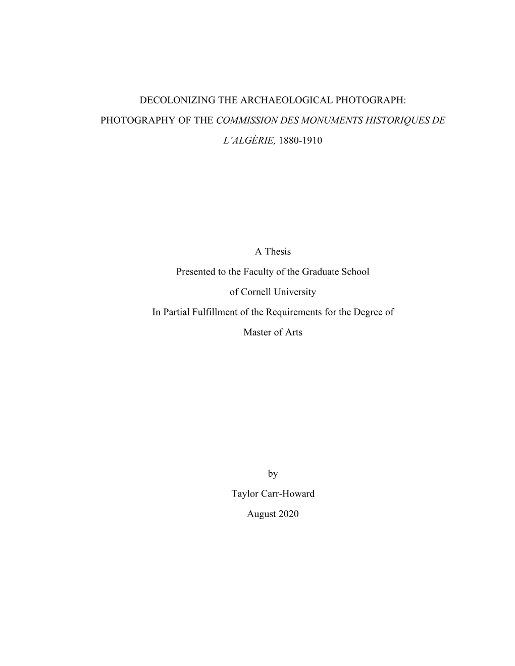 Carr-Howard, Taylor MA Thesis