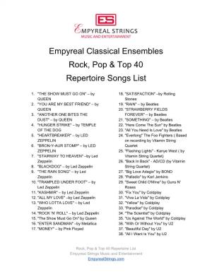 Empyreal Classical Ensembles Rock, Pop, Top 40