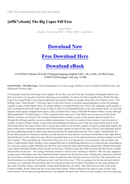 [U9fk7.Ebook] the Big Caper Pdf Free