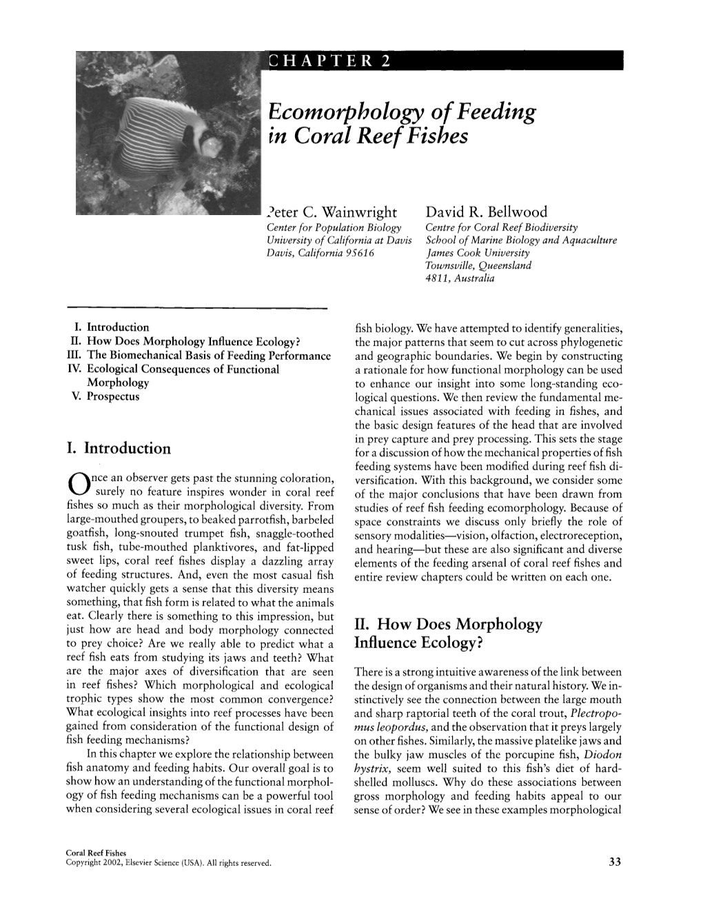 Ecomorphology of Feeding in Coral Reef Fishes