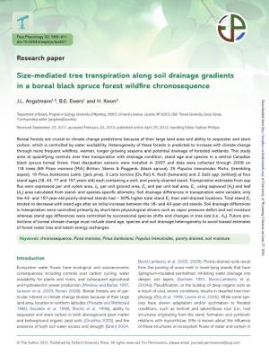 Size-Mediated Tree Transpiration Along Soil Drainage Gradients in a Boreal Black Spruce Forest Wildfire Chronosequence