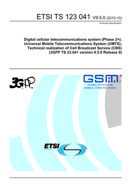 TS 123 041 V9.5.0 (2010-10) Technical Specification