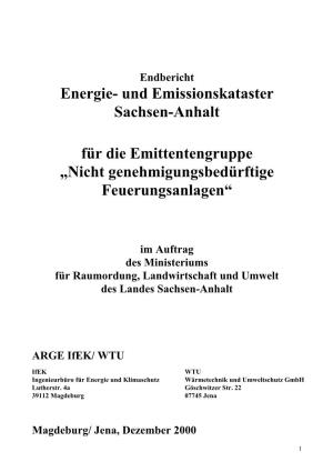 Energie- Und Emissionskataster Sachsen-Anhalt Für Die