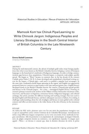 Mamook Kom'tax Chinuk Pipa/Learning to Write Chinook