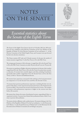 Notes on the Senate Senate of the Republic of Poland