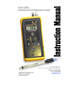 IQ140 Ph Meter-User#19F7930