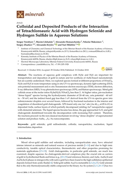 Colloidal and Deposited Products of the Interaction of Tetrachloroauric Acid with Hydrogen Selenide and Hydrogen Sulﬁde in Aqueous Solutions