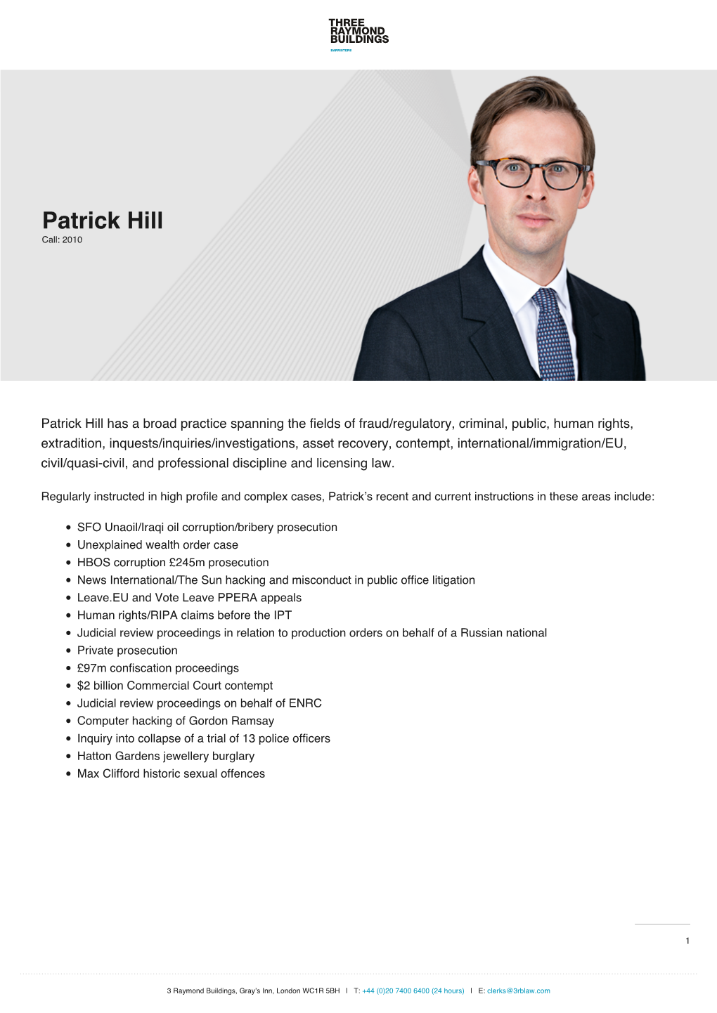 Patrick Hill Call: 2010