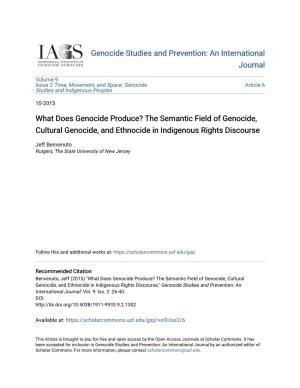 The Semantic Field of Genocide, Cultural Genocide, and Ethnocide in Indigenous Rights Discourse