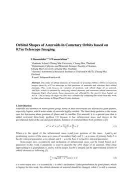 Orbital Shapes of Asteroids in Cometary Orbits Based on 0.7M Telescope Imaging