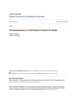 The Development of a Self-Esteem Protocol for Adults