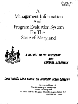 A Management Information and Program Evaluation System for the State of Maryland