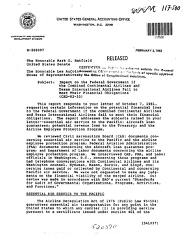 CED-82-33 Impact on Federal Government If the Combined