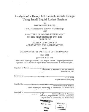 Analysis of a Heavy Lift Launch Vehicle Design Using Small Liquid