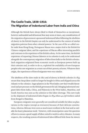 The Coolie Trade, 1838–1916: the Migration of Indentured Labor from India and China