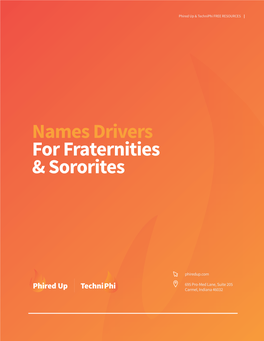 Names Drivers for Fraternities & Sororities