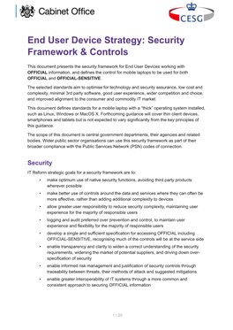End User Device Strategy: Security Framework & Controls