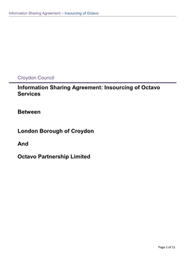 Information Sharing Agreement Croydon Council Octavo