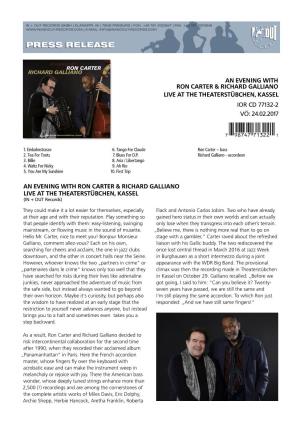 An Evening with Ron Carter & Richard Galliano Live at The