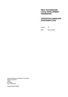 Carterton Landscape Assessment 2009